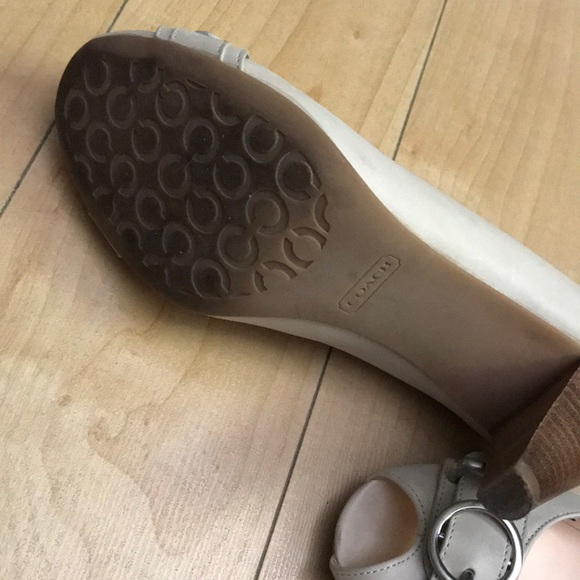 Coach Leather Peep-Toe Heels, size 7. - Picture 5 of 7